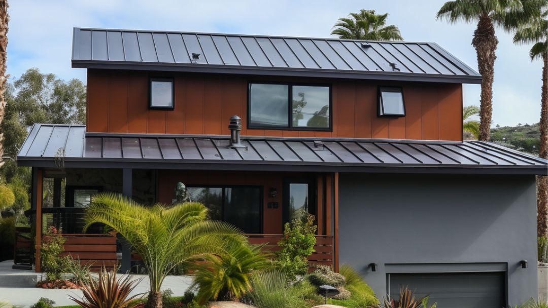 San Diego home with metal roofing