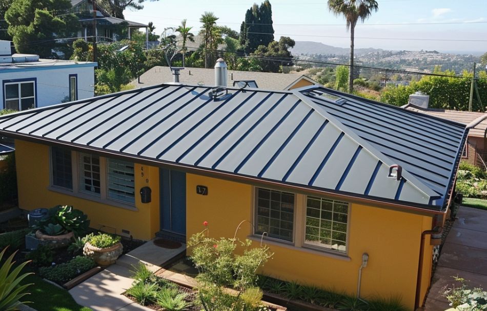 house with new metal roof