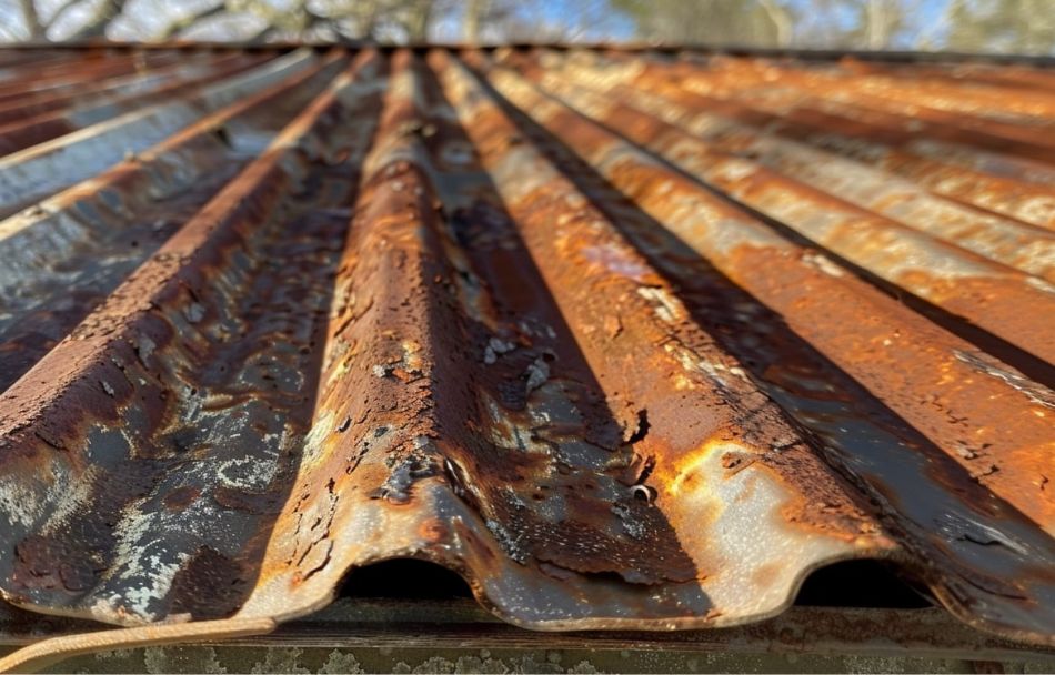 rusting corrugated metal roof