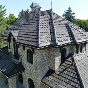 house with stone-coated metal roofing