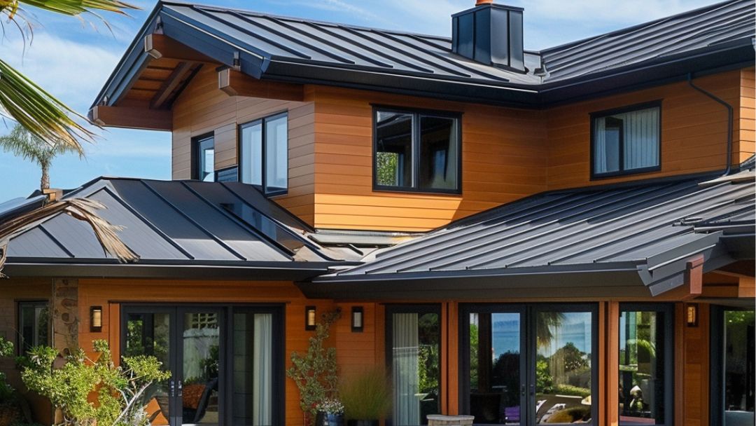 home with standing seam metal roof